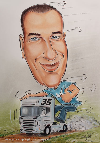 karikatura_191_scania_color_caricature_A2